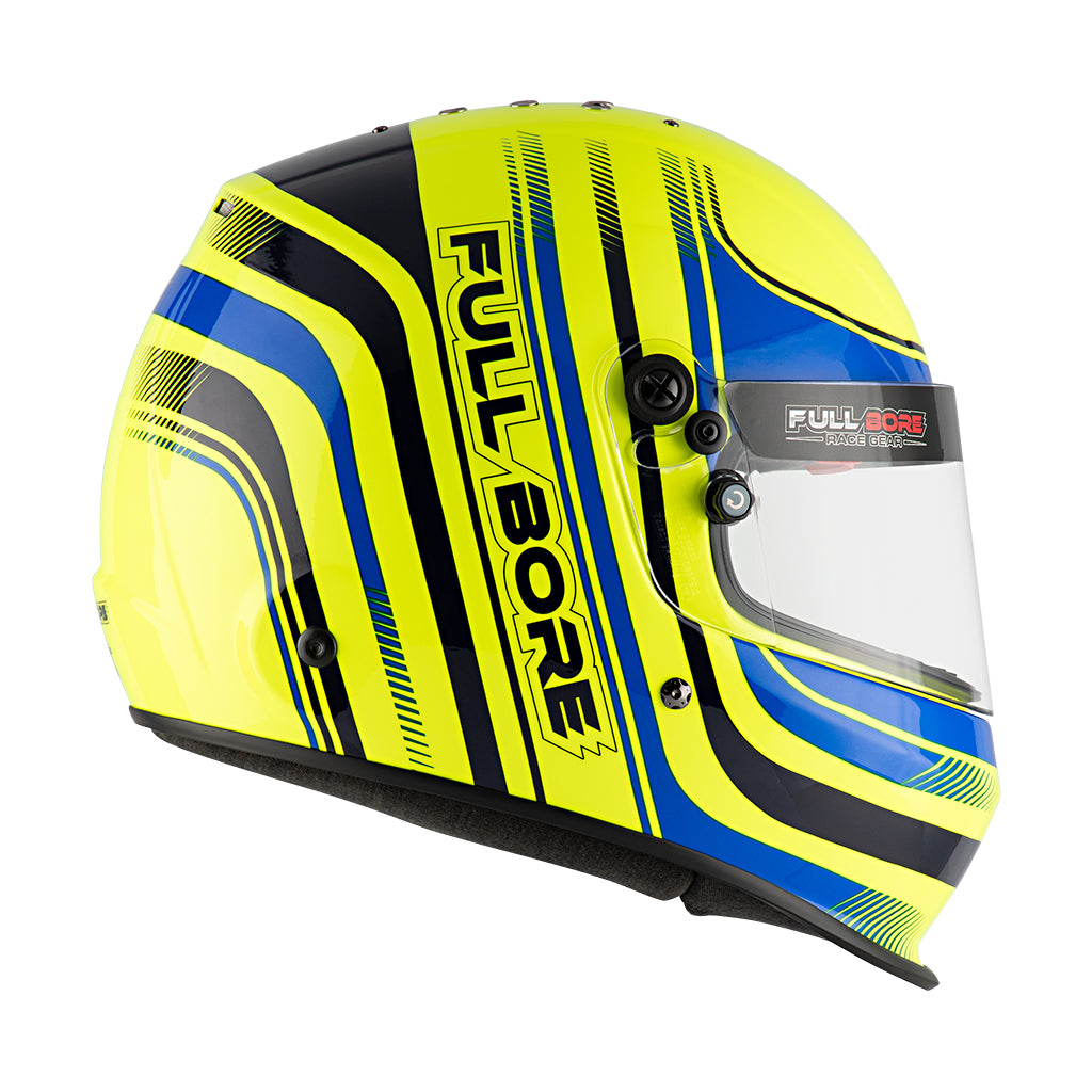 DBX -Fluro Yellow Full Bore Helmet 2020 SNELL